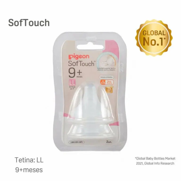 Pack 2 Tetinas Softouch de Repuesto - Boca Ancha | Pigeon