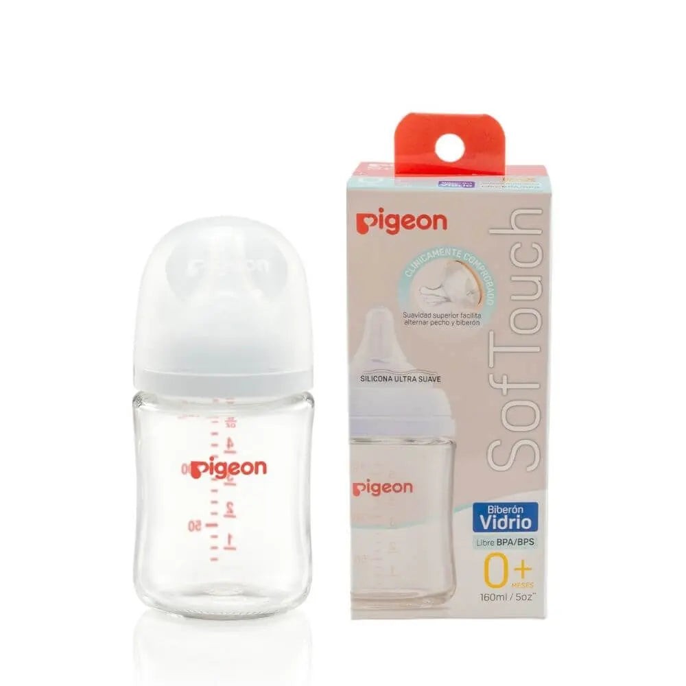 Mamadera Softouch Boca Ancha - Vidrio | Pigeon