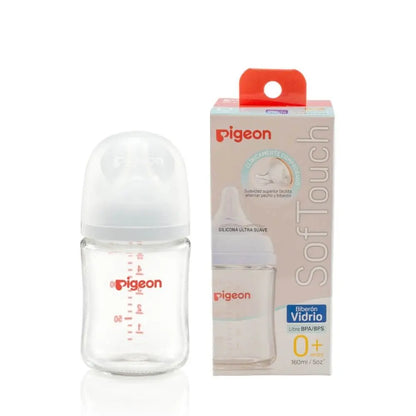 Mamadera Softouch Boca Ancha - Vidrio | Pigeon