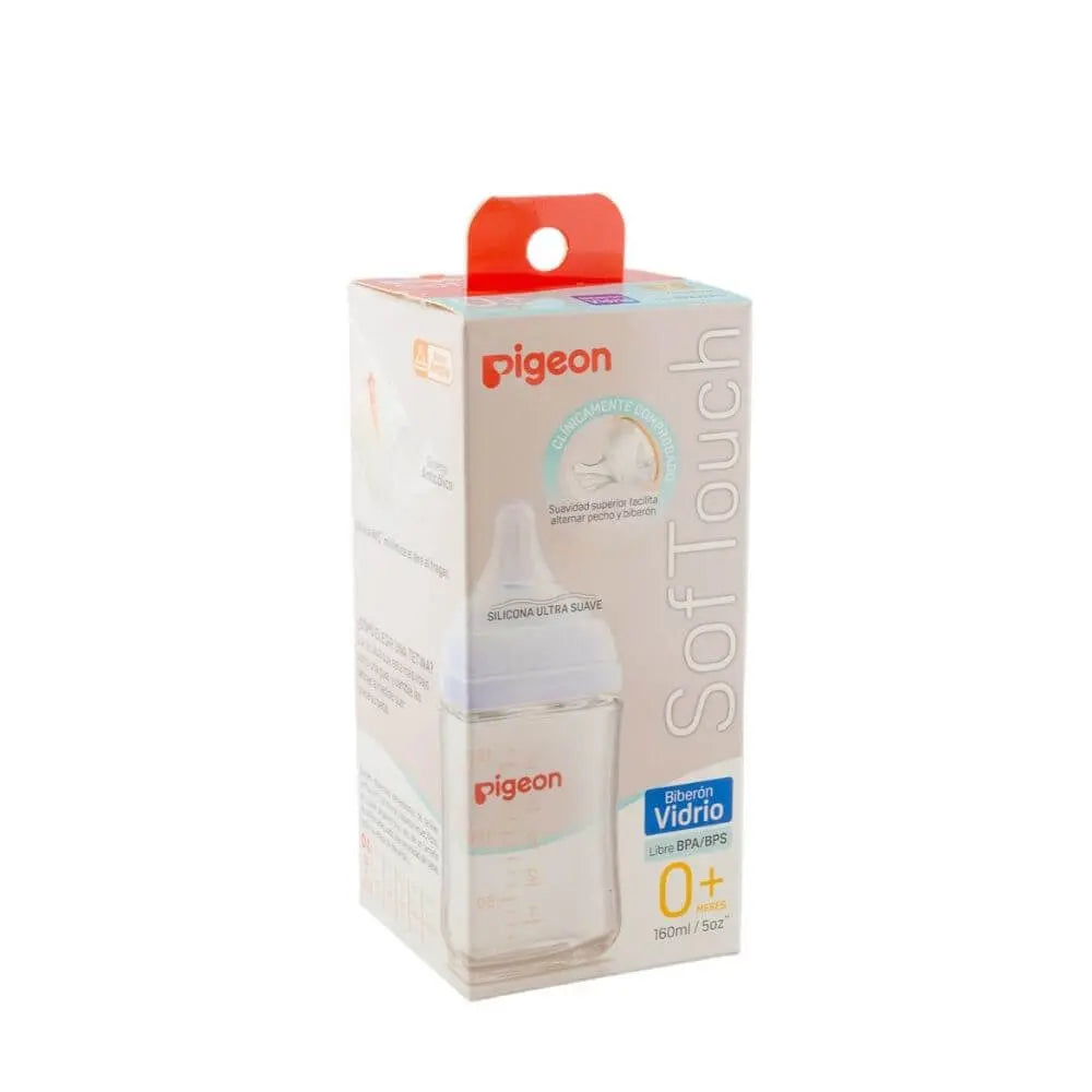 Mamadera Softouch Boca Ancha - Vidrio | Pigeon