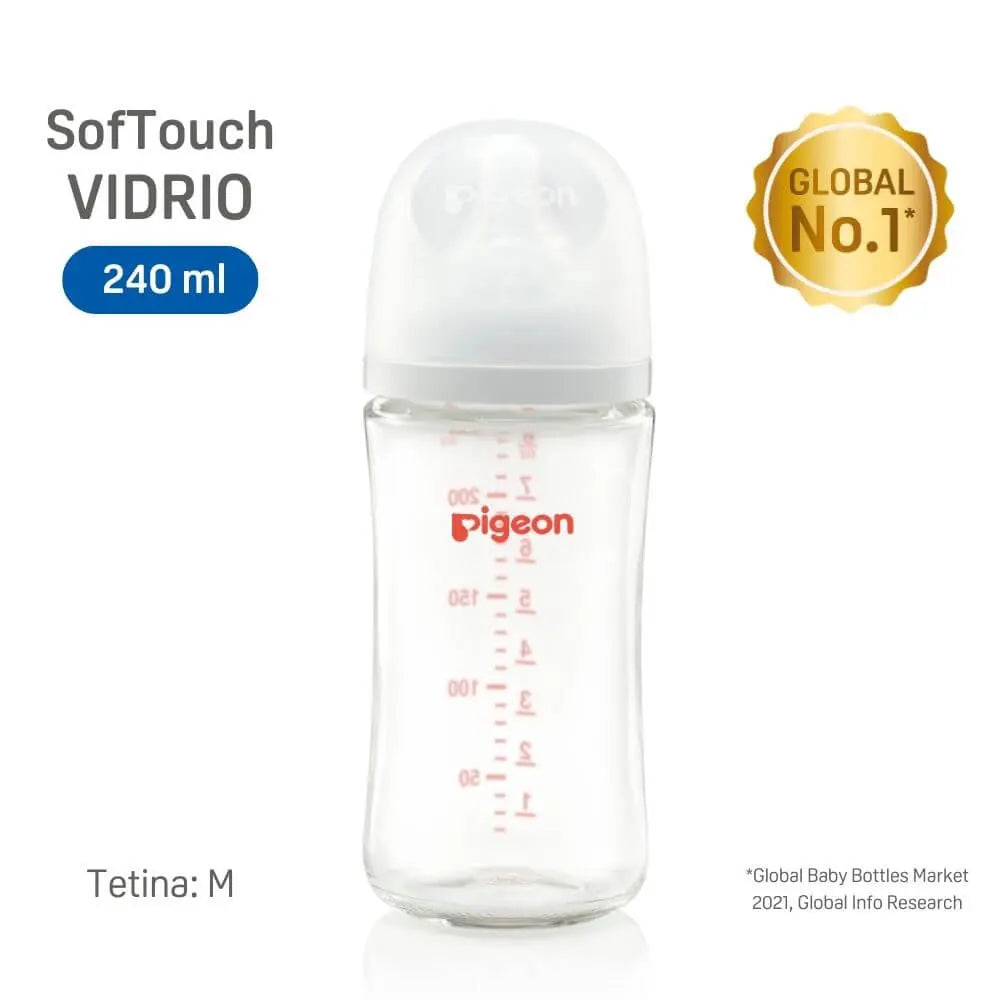 Mamadera Softouch Boca Ancha - Vidrio | Pigeon