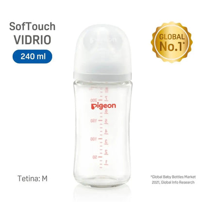 Mamadera Softouch Boca Ancha - Vidrio | Pigeon
