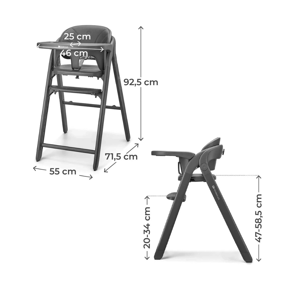 Silla de Comer 3 en 1 Tino - Grey | Kinderkraft