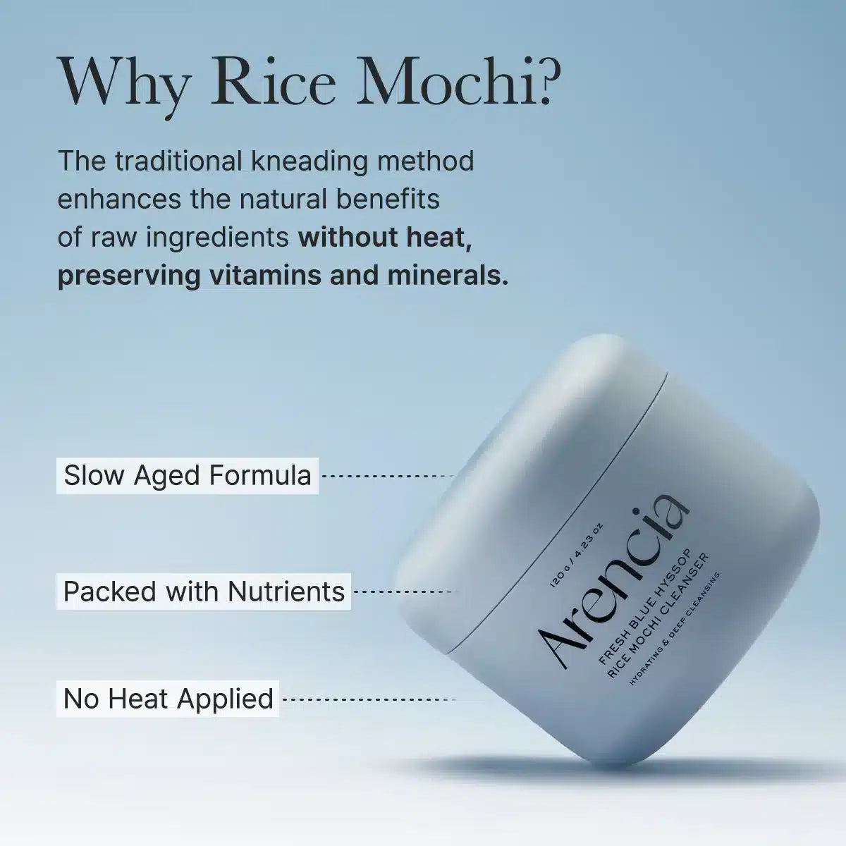 Arencia Blue Hyssop Rice Mochi Cleanser 120g