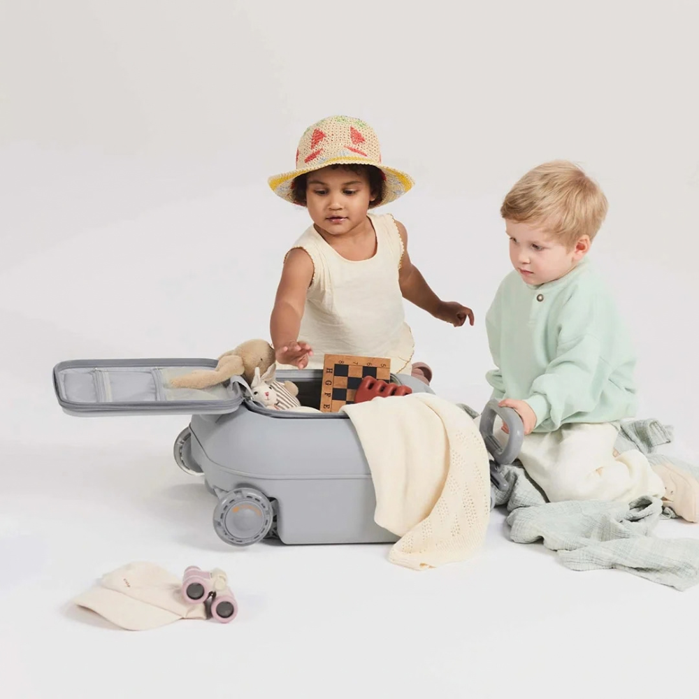 Maleta Infantil 2 en 1 con Asiento Cabby - Grey | Kinderkraft