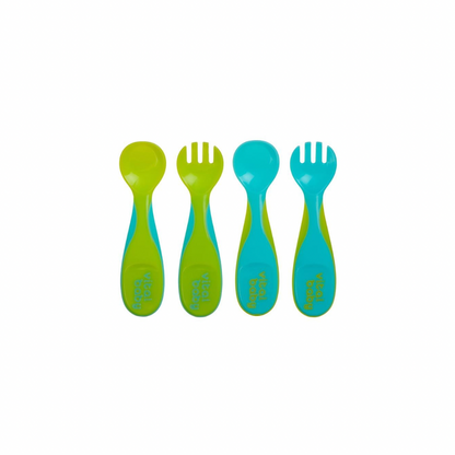 Set 4 Cubiertos Plásticos - Azul y Verde | Vital Baby