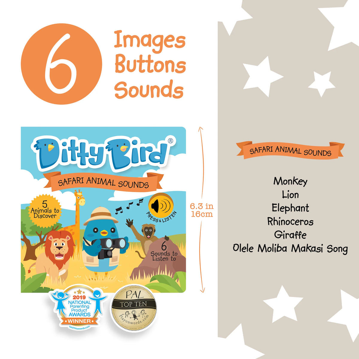 Interactive Musical Book - Safari Animal Sounds