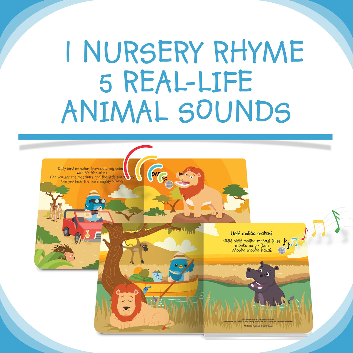 Interactive Musical Book - Safari Animal Sounds