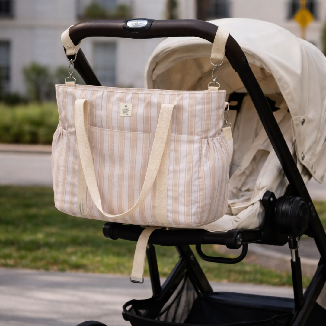 Bolso de Maternidad - Rayas Beige | Antü Baby