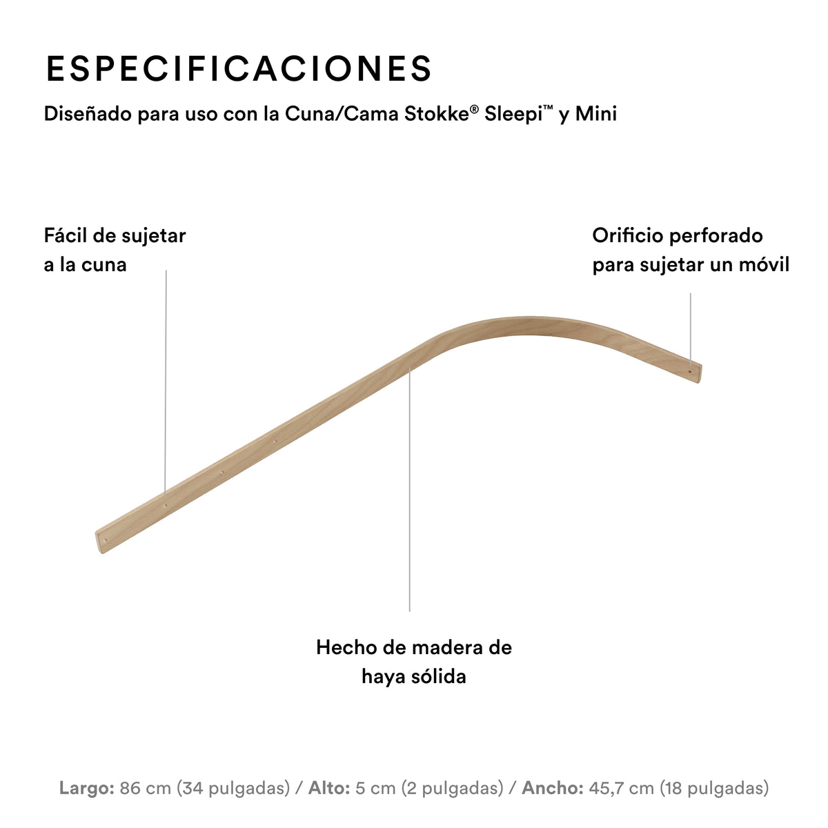 Soporte de Velo para Cuna Sleepi™  (Versión 3) - Natural | Stokke