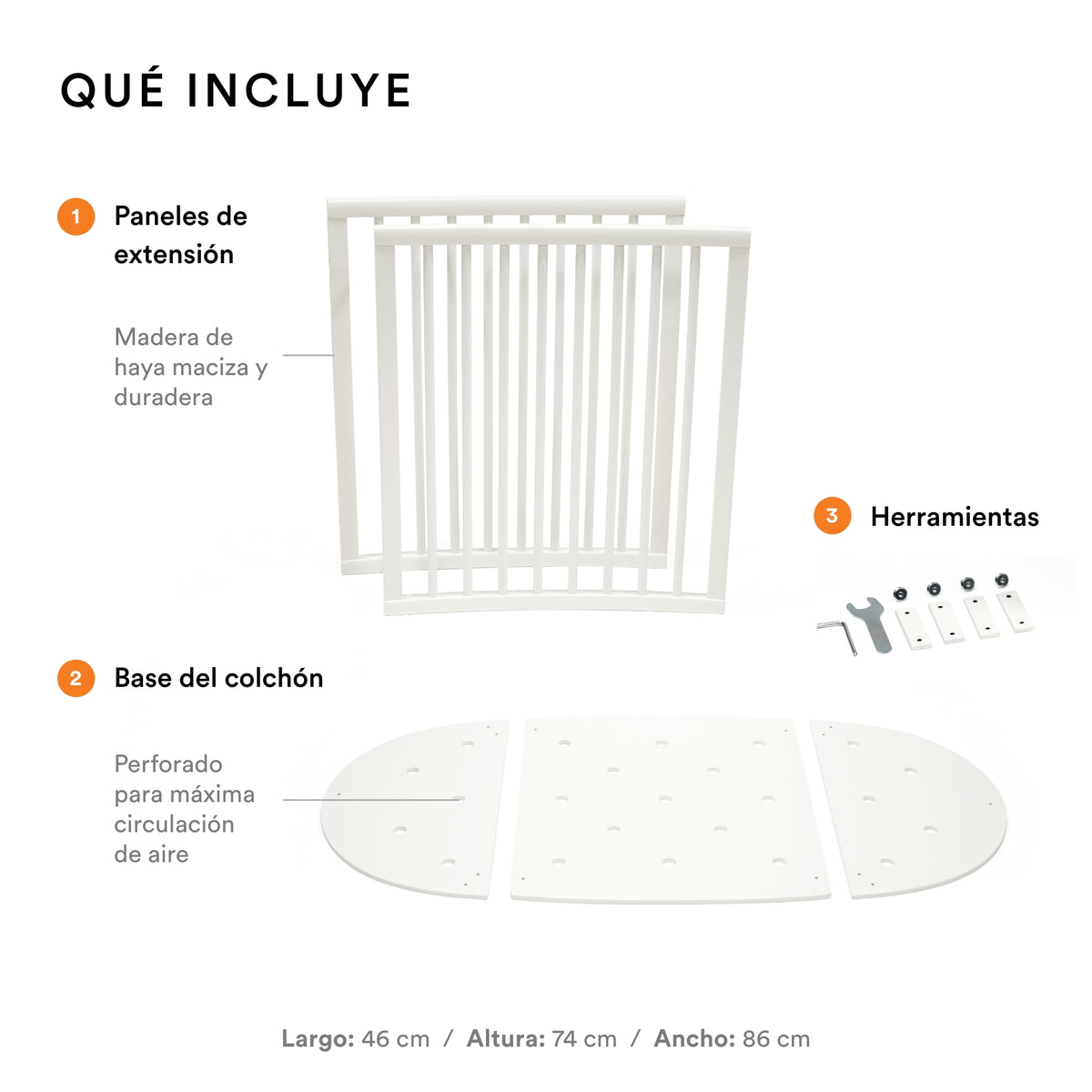 Kit de Extensión para Cuna Sleepi™  (Versión 2) - Blanco | Stokke