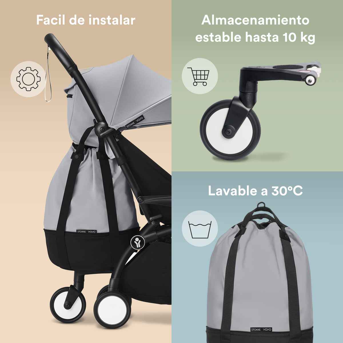 Bolso para Coche Ultracompacto Stokke® YOYO² - Stone | YOYO by Stokke