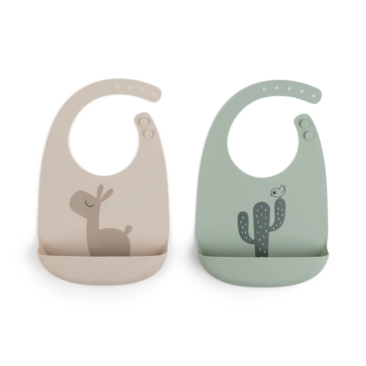 Set de Baberos de Silicona Lalee Arena y Verde | Done by deer