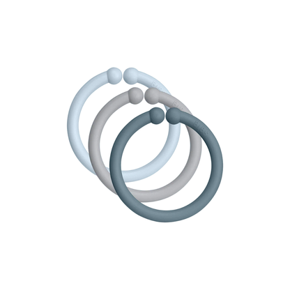 Pack de 12 Anillos Desmontables - Baby Blue, Cloud & Petrol | BIBS