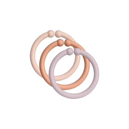 Pack de 12 Anillos Desmontables - Blush, Peach & Dusky Lilac | BIBS