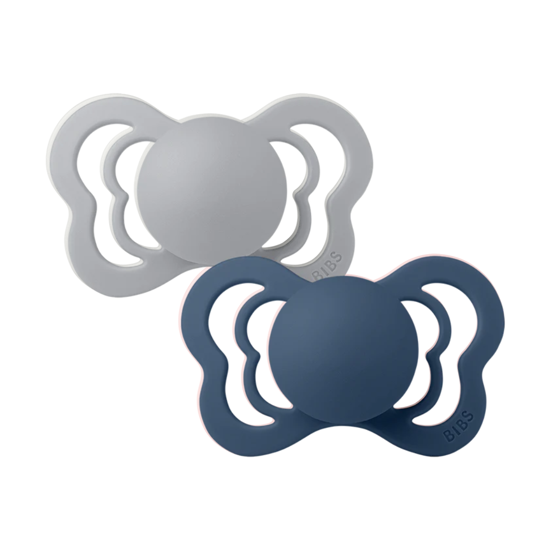 Pack de 2 Chupetes Couture - Cloud & Steel Blue | BIBS