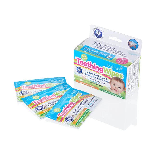 Toallitas Biodegradables para Dentición (20 unidades) | Brush Baby