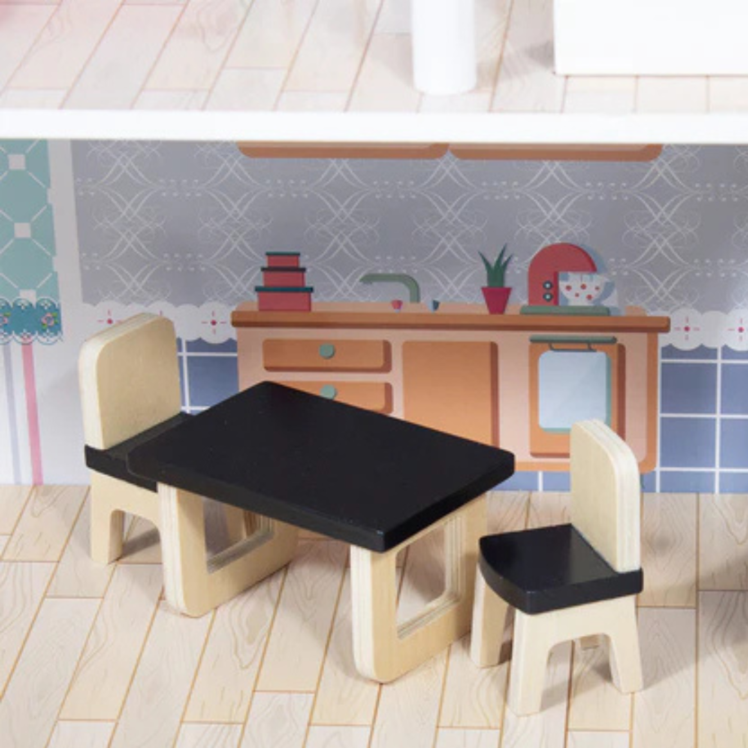 Casa de Muñecas + Muebles Madera Montessori - Princesas | Bebesit