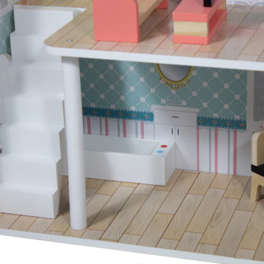 Casa de Muñecas + Muebles Madera Montessori - Princesas | Bebesit