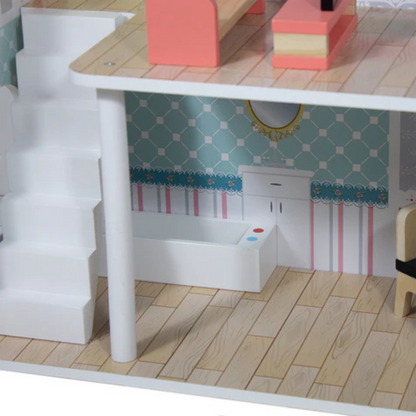 Casa de Muñecas + Muebles Madera Montessori - Princesas | Bebesit