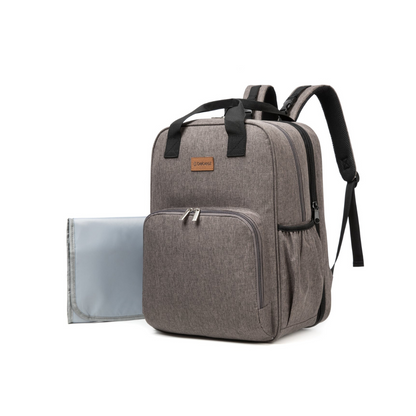 Mochila Maternal 3 en 1 Pañalera, Cuna y Mudador Portátil - Gris | Bebesit