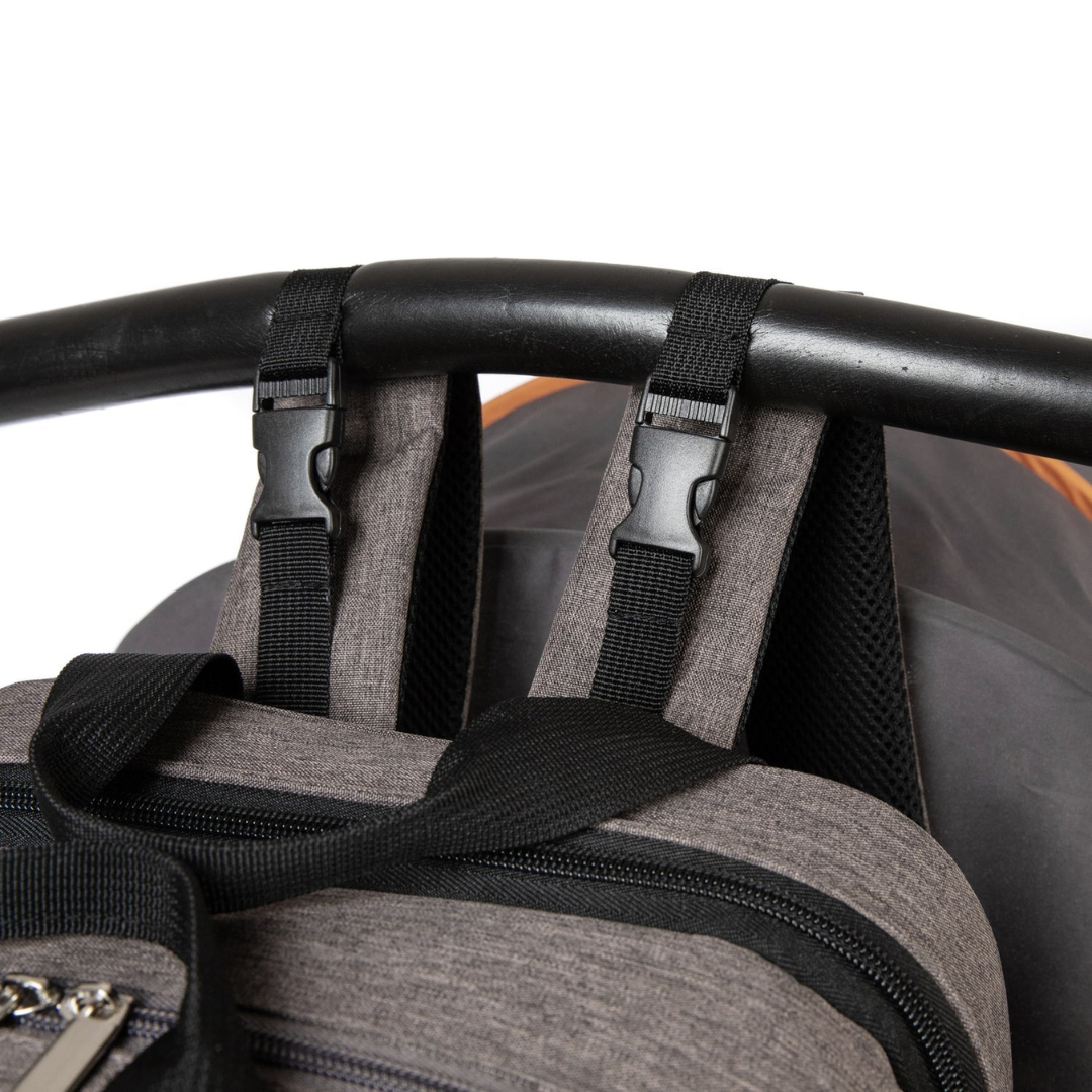 Mochila Maternal 3 en 1 Pañalera, Cuna y Mudador Portátil - Gris | Bebesit