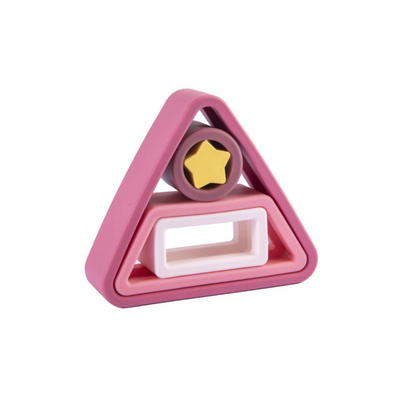 Juguete Montessori Geometría Silicona - Rosa | Bebesit