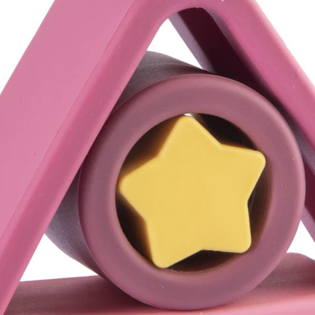Juguete Montessori Geometría Silicona - Rosa | Bebesit