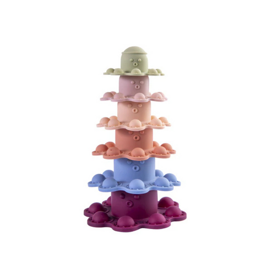 Juguete Torre Pulpo Montessori Silicona | Bebesit