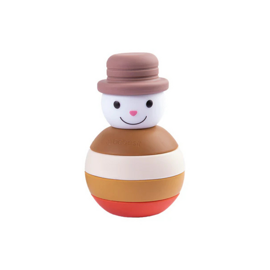 Juguete Muñeco de Nieve Montessori Silicona - Café | Bebesit
