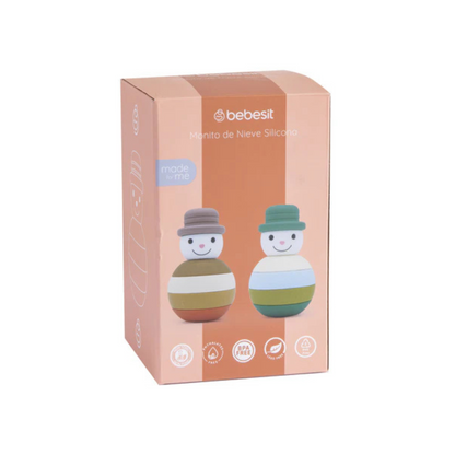 Juguete Muñeco de Nieve Montessori Silicona - Café | Bebesit