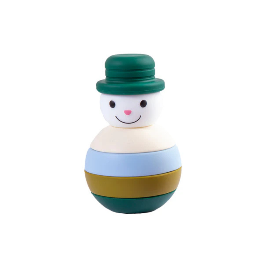 Juguete Muñeco de Nieve Montessori Silicona - Verde | Bebesit