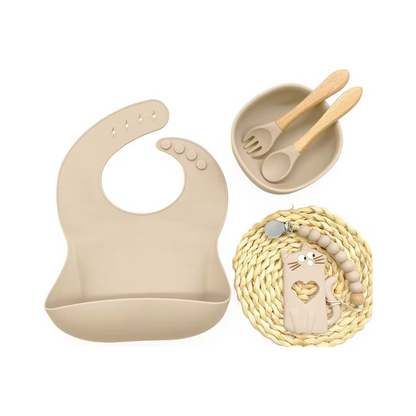 Set Alimentación March Silicona - Beige | Bebesit