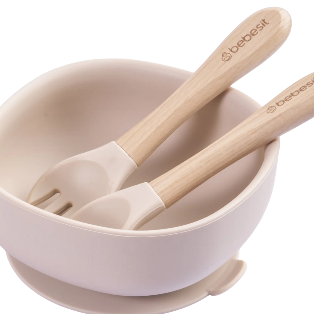 Set Alimentación March Silicona - Beige | Bebesit
