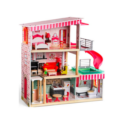Casa de Muñecas + Muebles Madera Montessori - Bella | Bebesit
