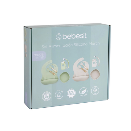 Set Alimentación March Silicona - Verde | Bebesit