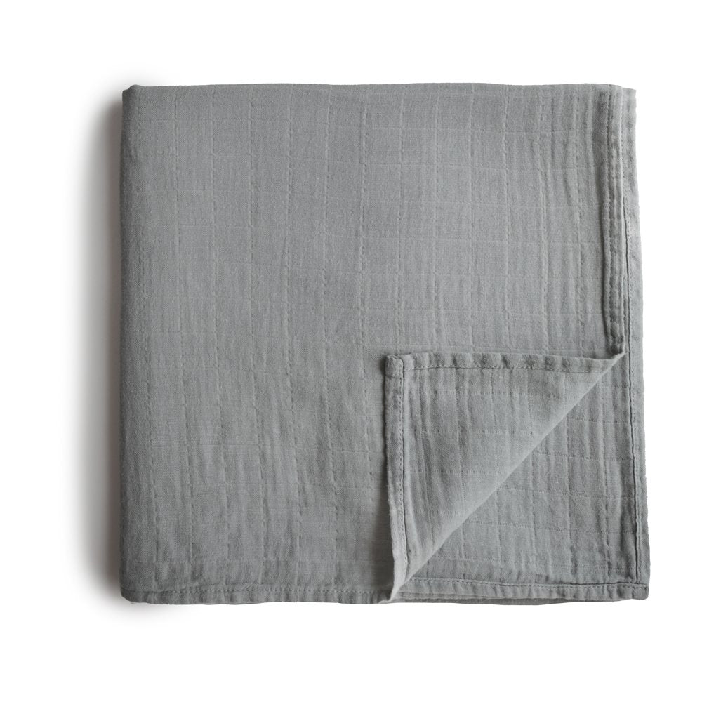 Manta Swaddle de Muselina de Algodón Orgánico - Belgian Grey | Mushie