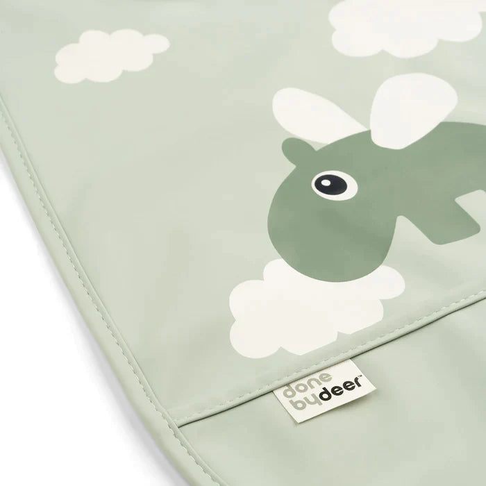 Babero con Velcro Happy Clouds - Verde | Done by deer