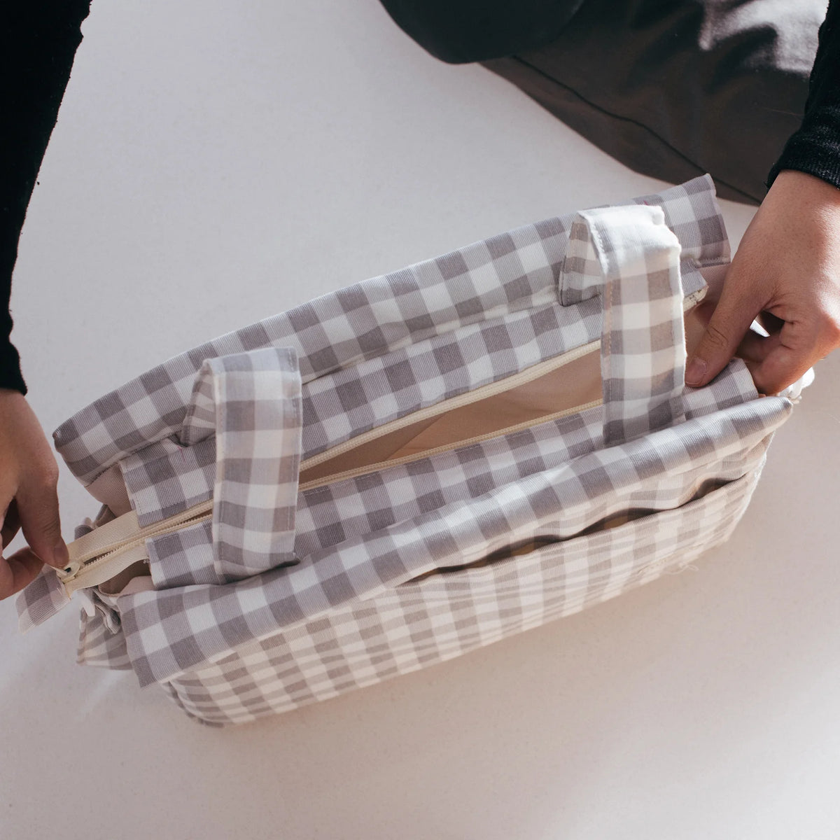 Bolso Clásico - Vichy Gris | miNest