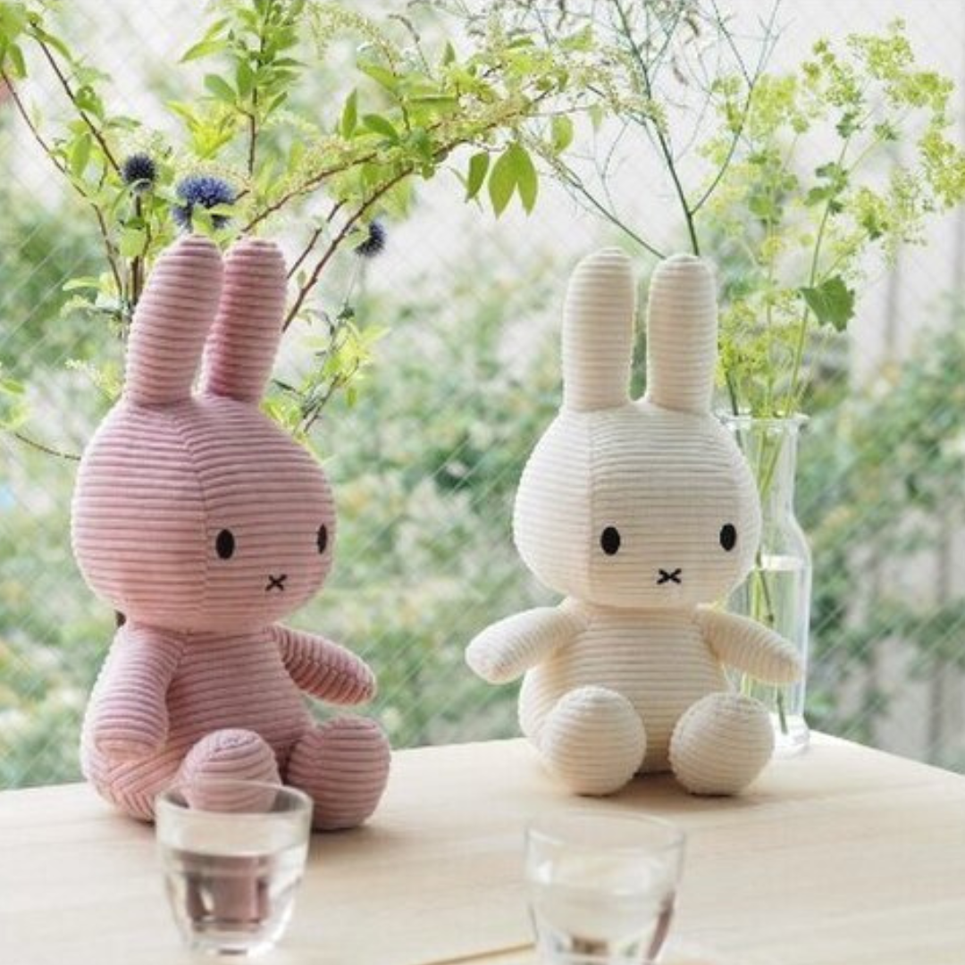 Peluche Miffy Eco Corduroy 33 cm - Gris | Bon Ton Toys