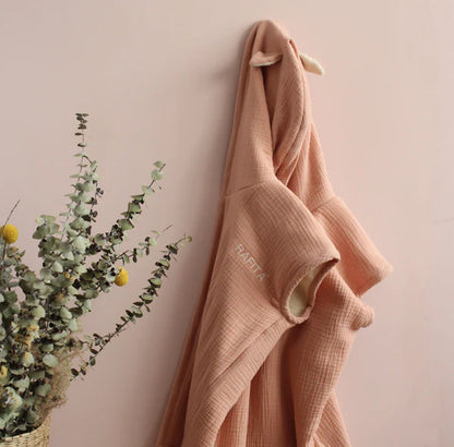 Capa de Baño de Muselina de Algodón Orgánico - Palo Rosa | LOU BLOOM