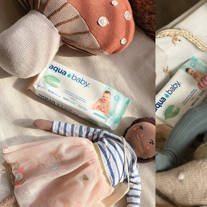 Toallitas Húmedas Biodegradables - Caja de 12 Paquetes de 60 Toallitas | Aqua Baby