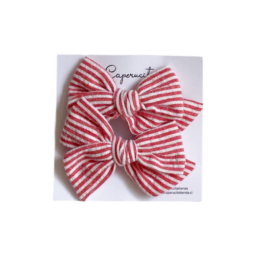 Set Margaritas Chicas - Rayas Rojas | Caperucita