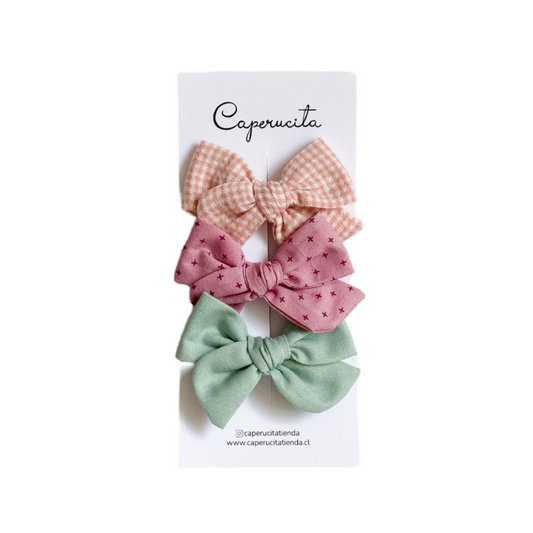 Set 3 Margaritas Chicas - Mix Rosas y Verde | Caperucita