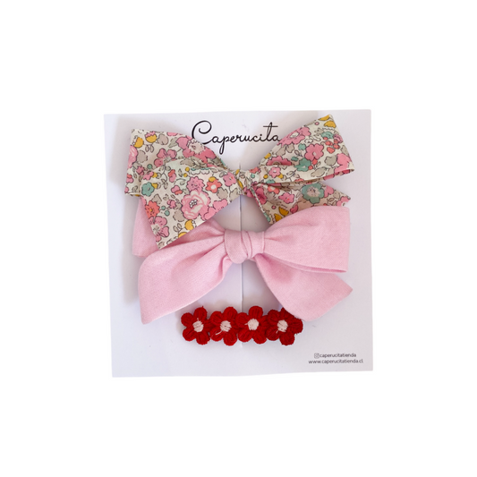 Set Margaritas y Clip Flores - Rosa | Caperucita