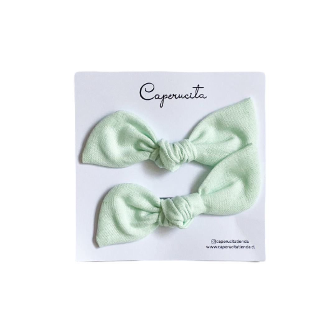 Set 2 Colet Orejitas de Oso - Tamaño S - Verde Menta | Caperucita