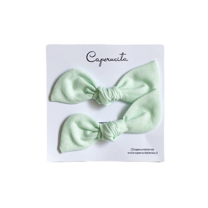 Set 2 Colet Orejitas de Oso - Tamaño S - Verde Menta | Caperucita