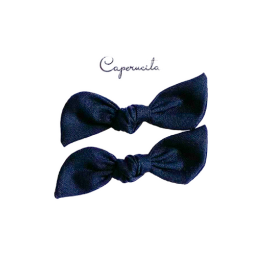 Set 2 Colet Orejitas de Oso - Tamaño S - Azul Marino | Caperucita