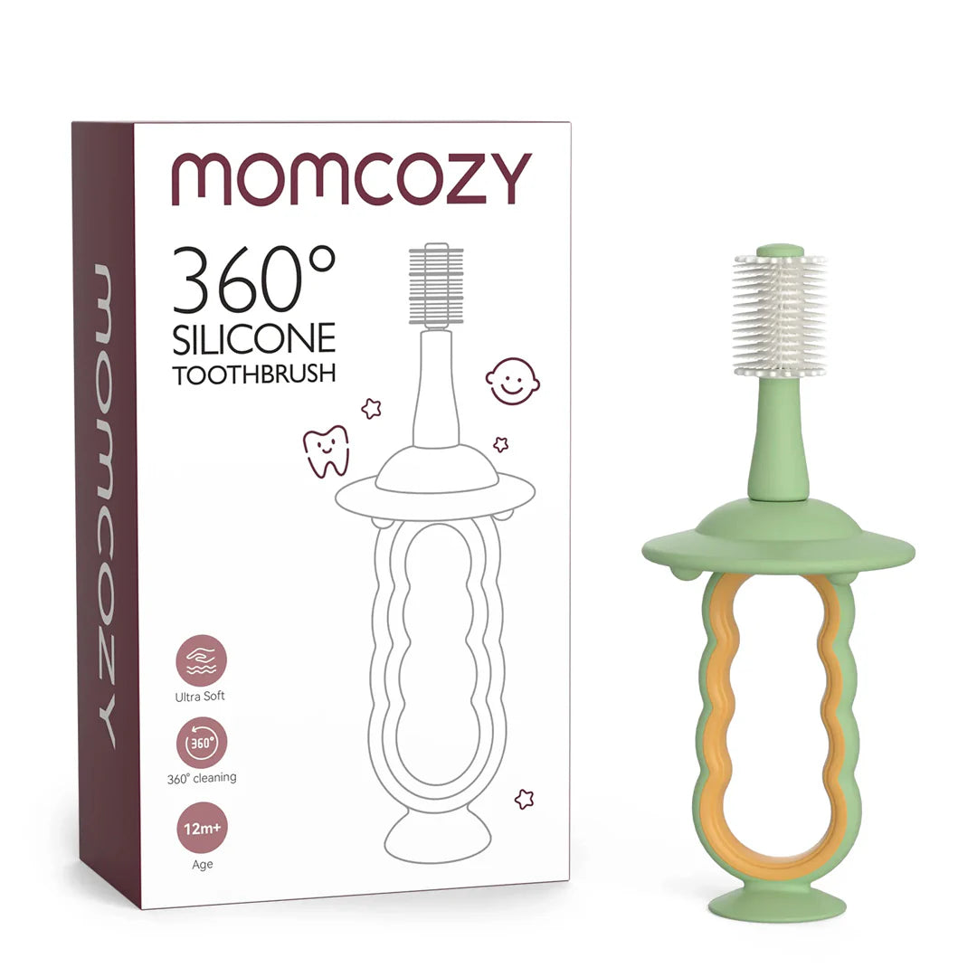 Cepillo Dental de Silicona para Bebé - Verde | MomCozy