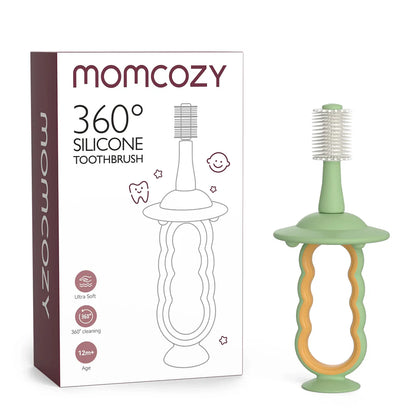 Cepillo Dental de Silicona para Bebé - Verde | MomCozy